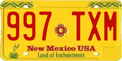 NM license plate 997TXM