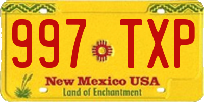 NM license plate 997TXP