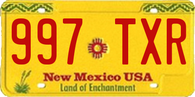 NM license plate 997TXR