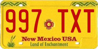 NM license plate 997TXT