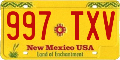 NM license plate 997TXV