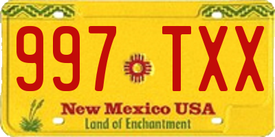 NM license plate 997TXX