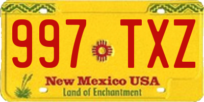 NM license plate 997TXZ