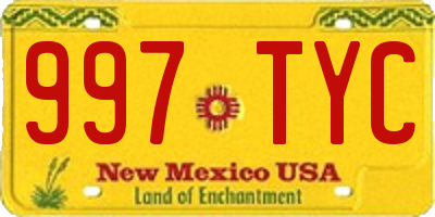 NM license plate 997TYC
