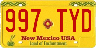 NM license plate 997TYD