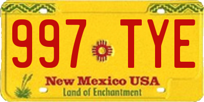 NM license plate 997TYE