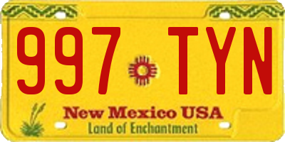 NM license plate 997TYN