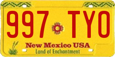 NM license plate 997TYO