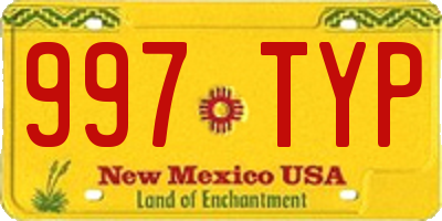 NM license plate 997TYP