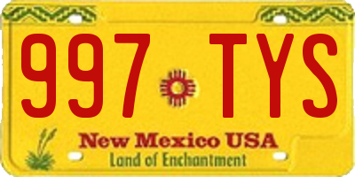 NM license plate 997TYS