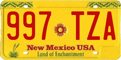 NM license plate 997TZA