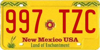 NM license plate 997TZC