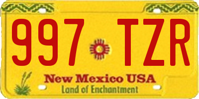 NM license plate 997TZR