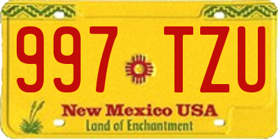 NM license plate 997TZU