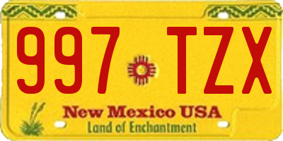 NM license plate 997TZX