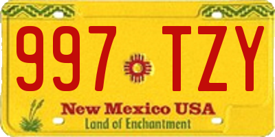 NM license plate 997TZY