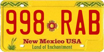 NM license plate 998RAB