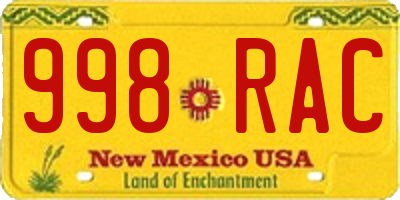 NM license plate 998RAC