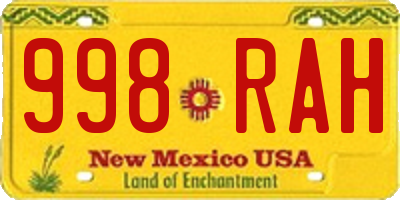 NM license plate 998RAH