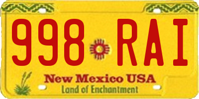 NM license plate 998RAI