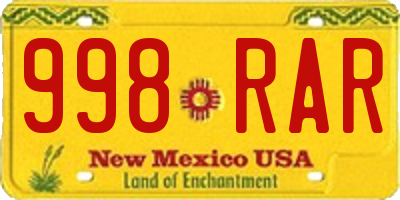 NM license plate 998RAR