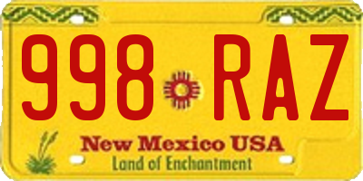 NM license plate 998RAZ