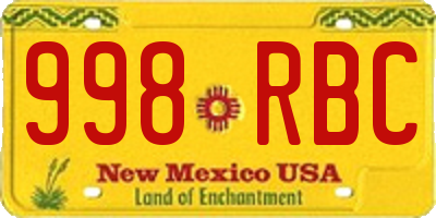 NM license plate 998RBC