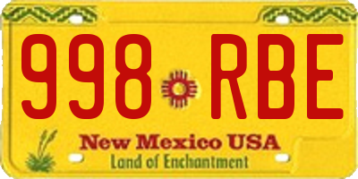 NM license plate 998RBE