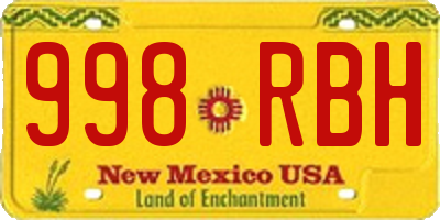 NM license plate 998RBH