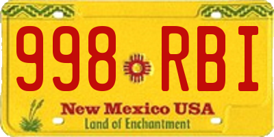 NM license plate 998RBI