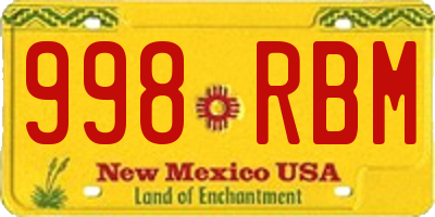 NM license plate 998RBM