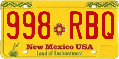 NM license plate 998RBQ