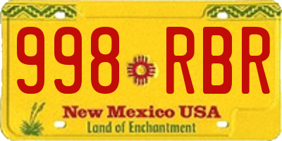 NM license plate 998RBR