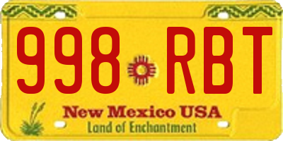 NM license plate 998RBT