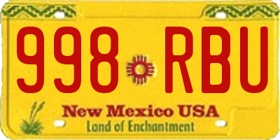 NM license plate 998RBU