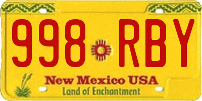 NM license plate 998RBY