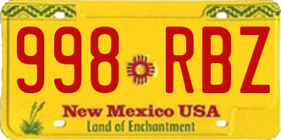 NM license plate 998RBZ