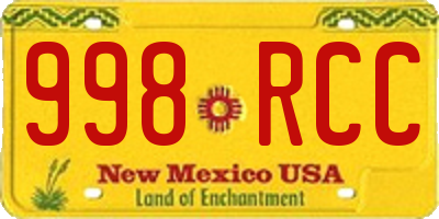 NM license plate 998RCC