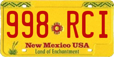 NM license plate 998RCI
