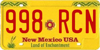 NM license plate 998RCN