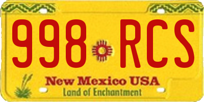 NM license plate 998RCS