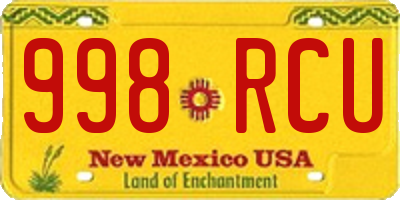 NM license plate 998RCU
