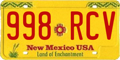 NM license plate 998RCV