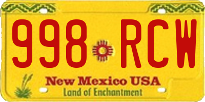 NM license plate 998RCW