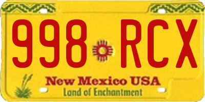 NM license plate 998RCX
