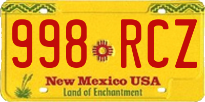 NM license plate 998RCZ
