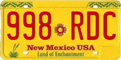 NM license plate 998RDC