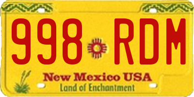 NM license plate 998RDM