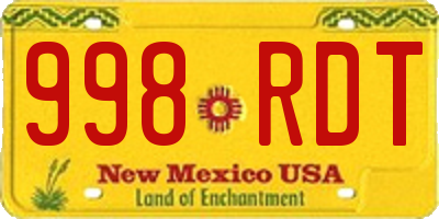 NM license plate 998RDT