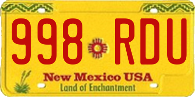 NM license plate 998RDU